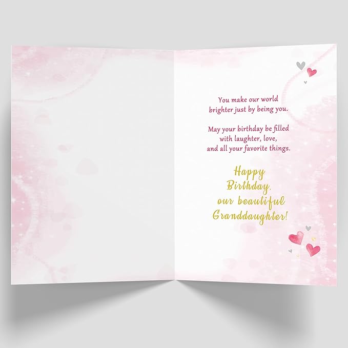 Granddaughter Birthday Card, Unique Birthday Cards for Granddaughter, Adult Gifts from Grandma Grandpa Grandparents