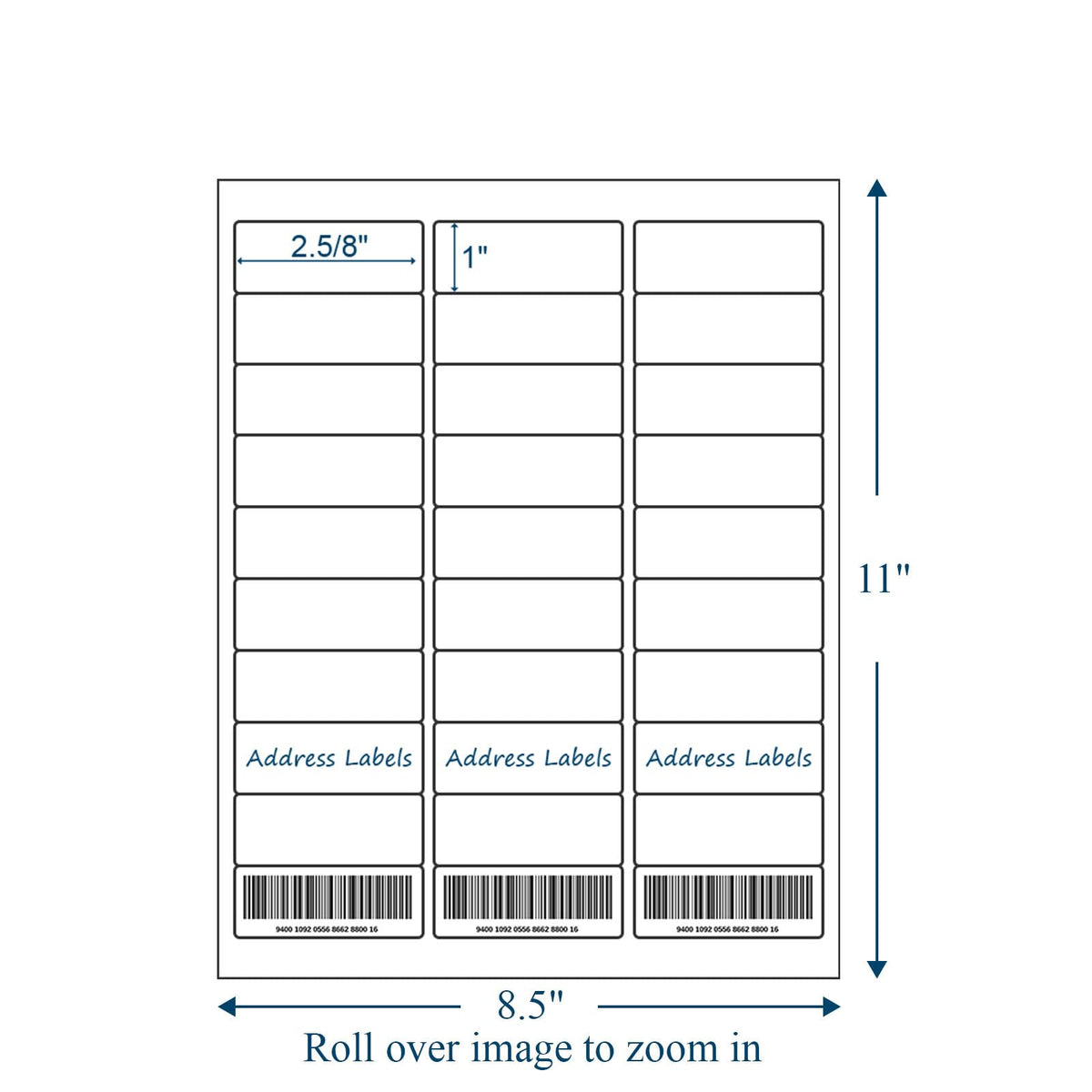 (500 Sheets, 15000 Labels) Sticker Paper, 1" x 2 5/8" Shipping Address Labels, 30 Per Page Self Adhesive Mailing Label for Laser and Inkjet Printers