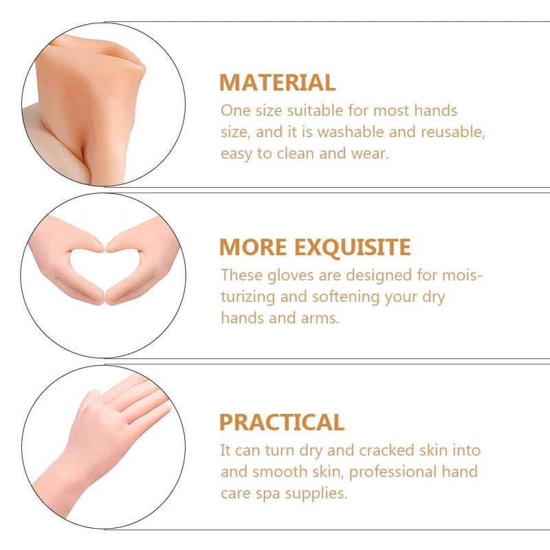 Minkissy Moisturizing Gel Gloves for Dry Hands & Eczema, Reusable Elastic Long Moisturizing Night Sleeping Gloves for Women, Overnight Hand Spa Therapy to Lock in Lotion Cream