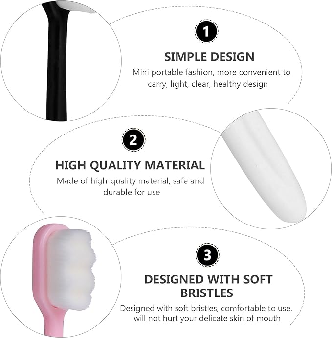 8Pcs Ultra Soft Toothbrush Set for Adults and Puerpera, Manual Teeth Cleaning Toothbrush with Fine Bristles, Portable Oral Care for Sensitive Gums and Deep Cleaning