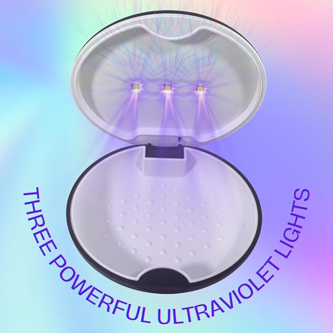 UVC Retainer Case, TARE Case, Compatible with Invisalign, Mouth Guard Case, Dental Braces Case Slim Battery Powered, Aligner (Black)