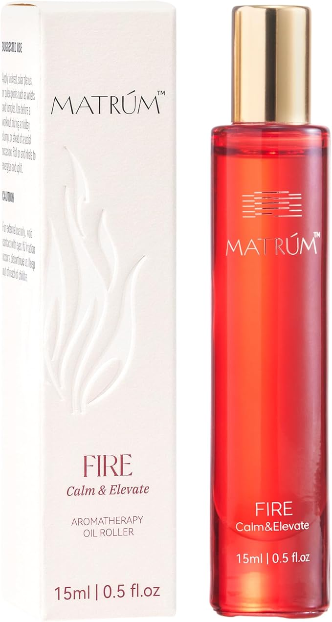 MATRUM 100% Pure Plant Oil Supports Circulation Blend Essential Oil Roll On, Sweet and Spiced Aromatherapy for Muscles Relax, Fire Roller, 0.5 Fl Oz