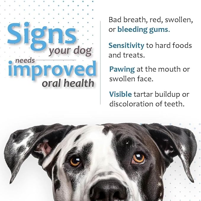 Oral Hygiene Chews for X-Large Dogs-Enzymatic Dental Treats for Daily Oral Care, Cleans Teeth and Freshens Breath, Reduces Plaque, Bacteria and Tartar Build Up Without Brushing-15 Chews