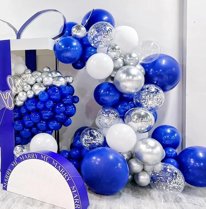 AZOWA 24 Inch Royal Blue Balloon 10 Large Latex Balloons for Party Wedding Birthday Baby Shower Decoration (Royal Blue, 10 Pcs)