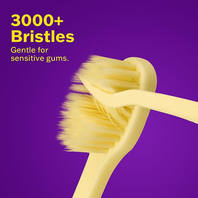 Max Extra-Soft Toothbrush for Adults Sensitive Gums – Gentle Bristles, Wide Angled Head for Back Teeth, Ergonomic Non-Slip Grip, BPA-Free Handle, Individually Wrapped,4-Pack (Assorted)