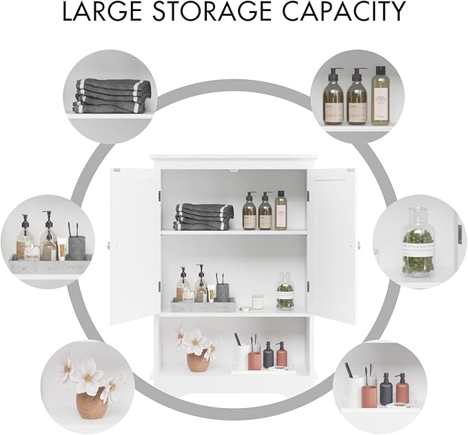 Over The Toilet Storage Cabinet with 3-Tier Shelves,Space-Saving Bathroom Organizer Rack Freestanding Shelf Unit for Bathroom (1-1)