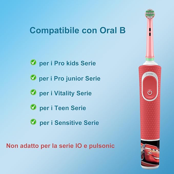Kids Replacement Heads Compatible with Braun Oral B Electric Toothbrush, Extra Soft Replacement Toothbrush Heads for Gentle Care, Ages 3+ to 12, 8 Count