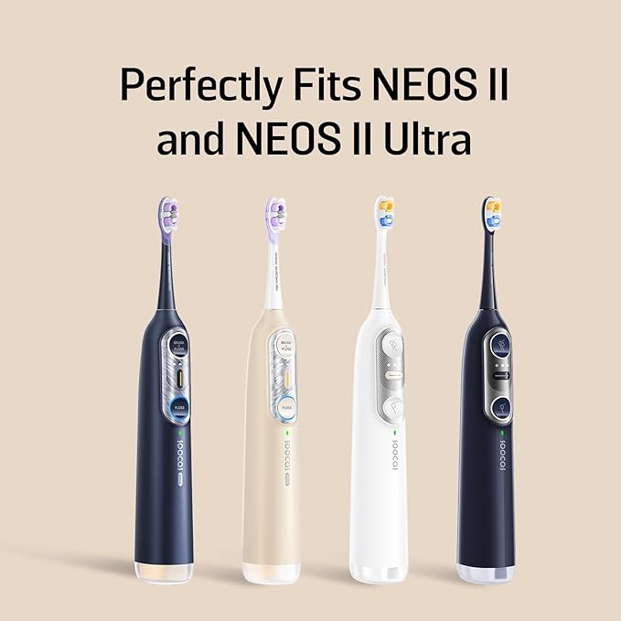 Soocas Multiclean Ultra Soft Electric Toothbrush Replacement Heads, Compatible with Both NEOS II and NEOS II Ultra, 2 Brush Heads, Midnight Blue