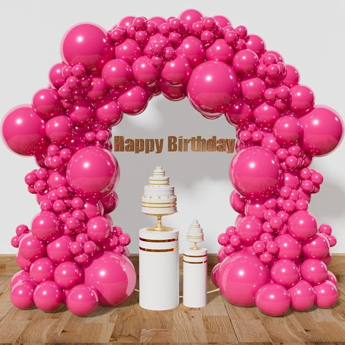KAWKALSH Hot Pink Balloon Arch Kit 111Pcs 18 12 5 Inch Latex Party Balloons Garland for Birthday Baby Shower Wedding Engagement Anniversary Christmas Party Decorations