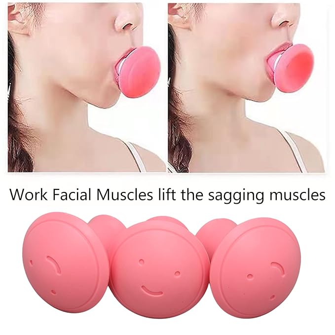 3pcs Wrinkle Removal Mouth Exercise Tool - Reduce Wrinkles, Effortless Breathing, Work Muscles, Soft Skin Friendly with V Shape Face Neck Toning Exerciser for Nasolabial