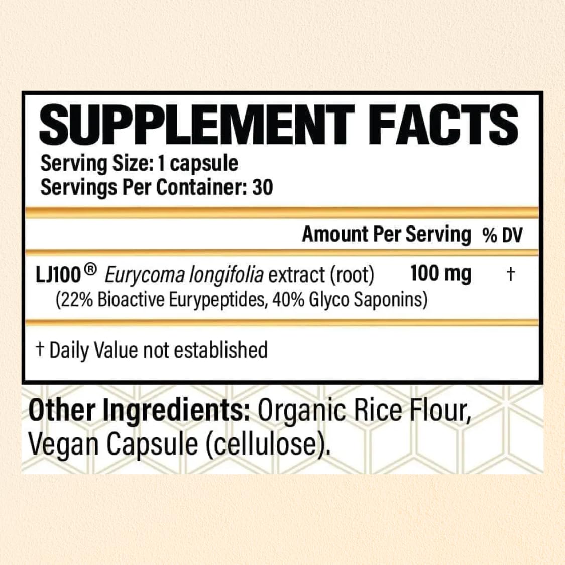 CHOQ Tongkat Ali Extract 100mg - Testosterone Booster for Men - LJ100 Longjack Clinically Proven - Malaysian Eurycoma Longifolia with 40% Glycosaponins - 30 Capsules