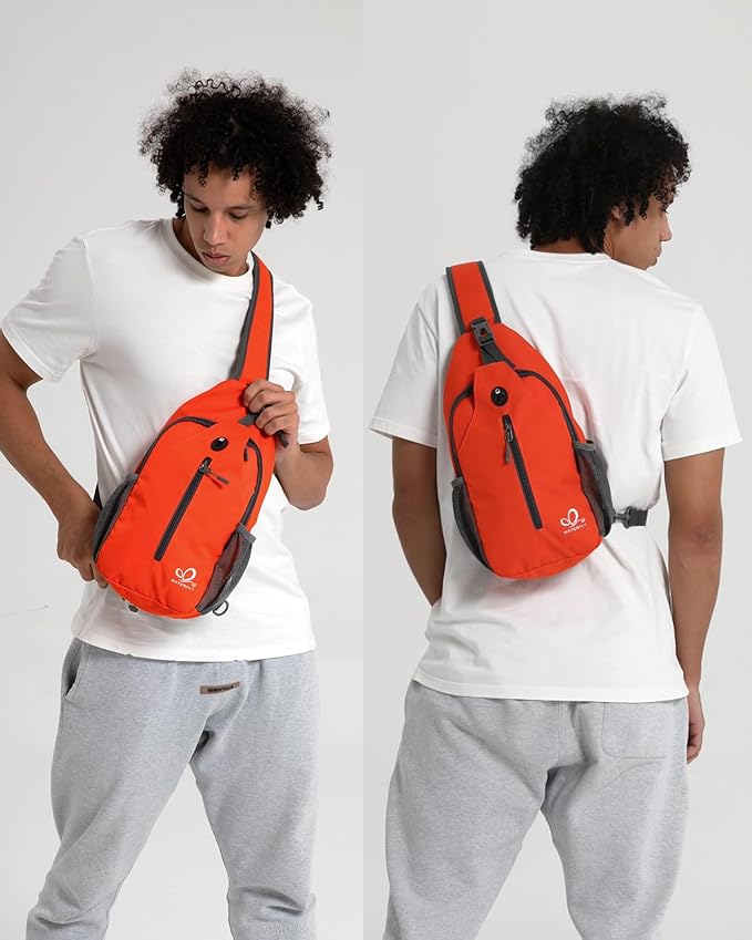 WATERFLY Crossbody Sling Backpack Sling Bag Travel Hiking Chest Bag Daypack