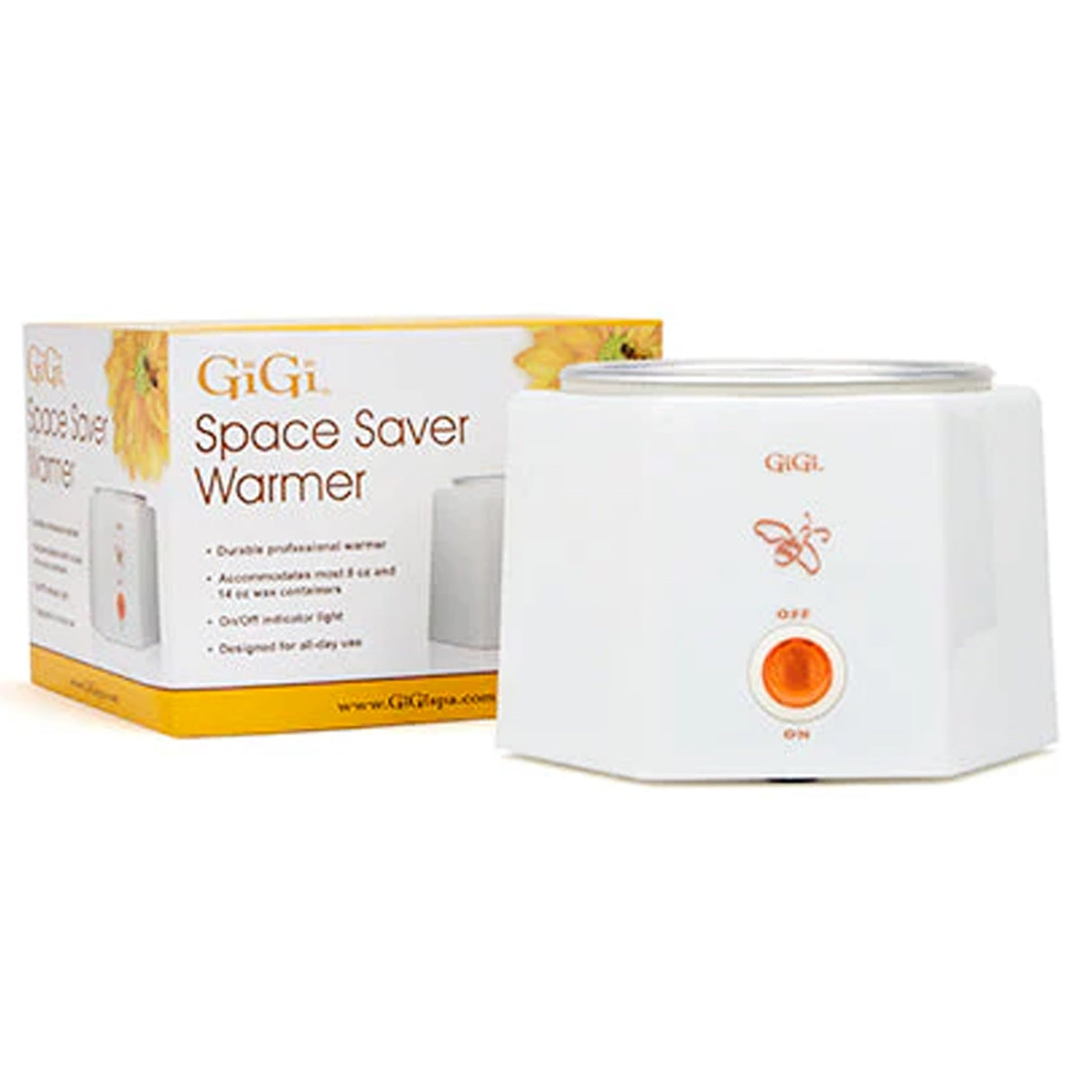 GiGi Hair Removal Wax Warmer, Waxing Kit, Space Saver, Compact, Accomodates 8 oz and 14 oz Wax Cans, 1 Pack