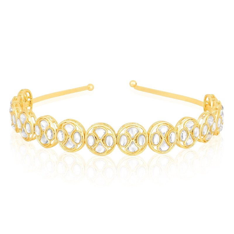 Aheli White Kundan Studded Ethnic Hair Band Fashion Jewellery for Women