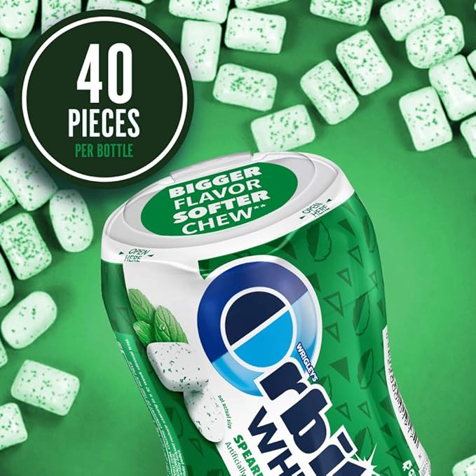 ORBIT Gum Sugar-Free - ORBIT White Spearmint Chewing Gum, 40 Count (Pack of 4) Bulk Box