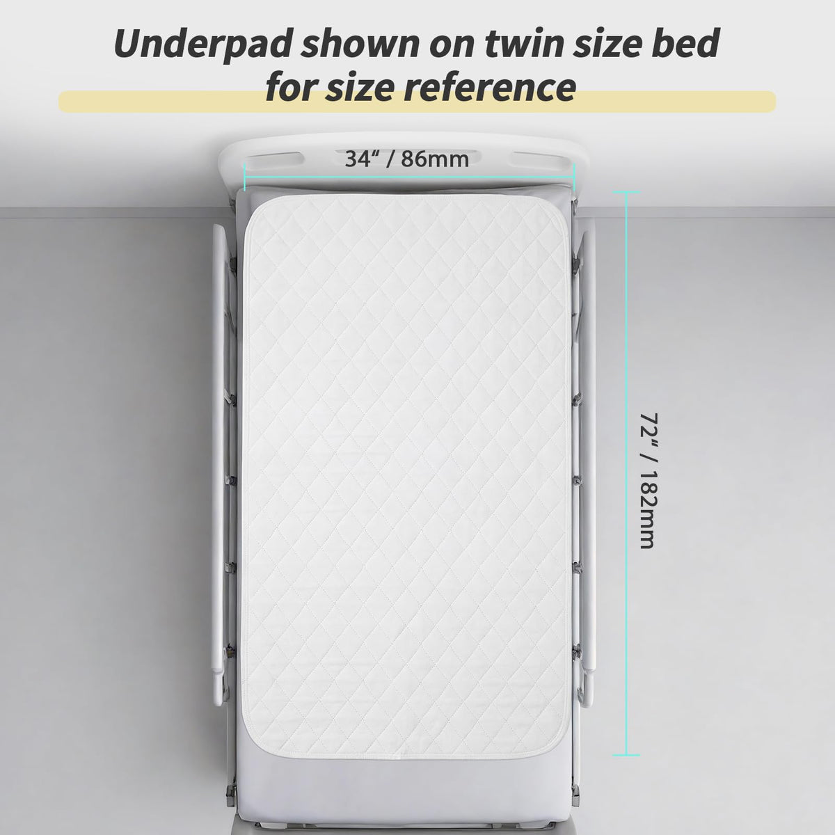 CoolShields Waterproof Bed Pads Incontinence Washable Reusable Bedwetting Mattress Protector Pad for Kids, Adults, Elderly, and Pets 34'' x 72'' (1 Pack)