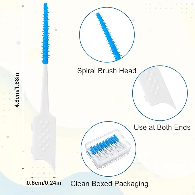 1200PCS Silica Gel Toothpick Interdental Brushes Dual-Use Soft Disposable Dental Picks Floss with Carry Case Portable Travel Teeth Cleaning Toothpick Tools for Adults Children Oral Care