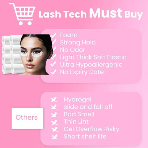Eye pads lash extensions(1000 Pcs) - Akissos Premium White Foam Under Eye Patches,Eyepads with eye care for lash extensions | Lift | Tint | Remove, Beauty Tools, Elastic, Thick, No expiry & No Slip