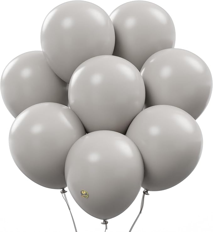 AFTERLOON® Biodegradable Balloons 24 pcs Gray 12 Inch, Matte Color Thickened Extra Strong Latex Helium Float, Multicolor Colorful Bulk Color ballon baloon Globos Para Decoration De Fiestas Kids