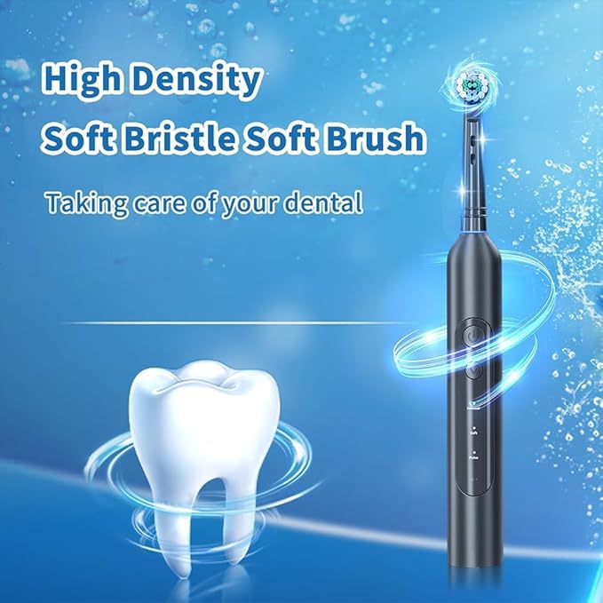 Deep Clean Rechargeable Electric Powered Toothbrush,Pressure Sensor to Protect Gums (Light White)
