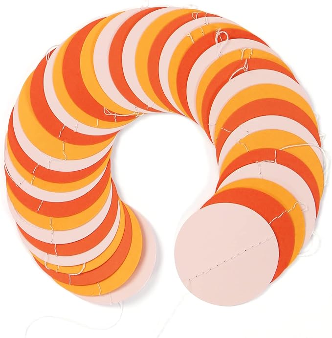 Pink Orange Groovy Party-Decorations Garland-Streamers - 52Ft Fall Autumn Thanksgiving Harvest Paper Banner,Birthday Baby Bridal Shower Engagement Wedding Bachelorette Backdrop Decor Lasting Surprise