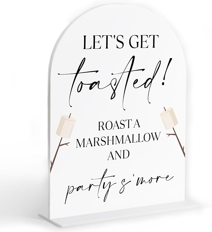 Smores Bar Sign, White Arch Acrylic Wedding Sign, Smores Bar Station for Wedding, Bridal Shower Decor, Engagement Party Decorations, Centerpiece Table Decorations Party for Bride and Groom-2