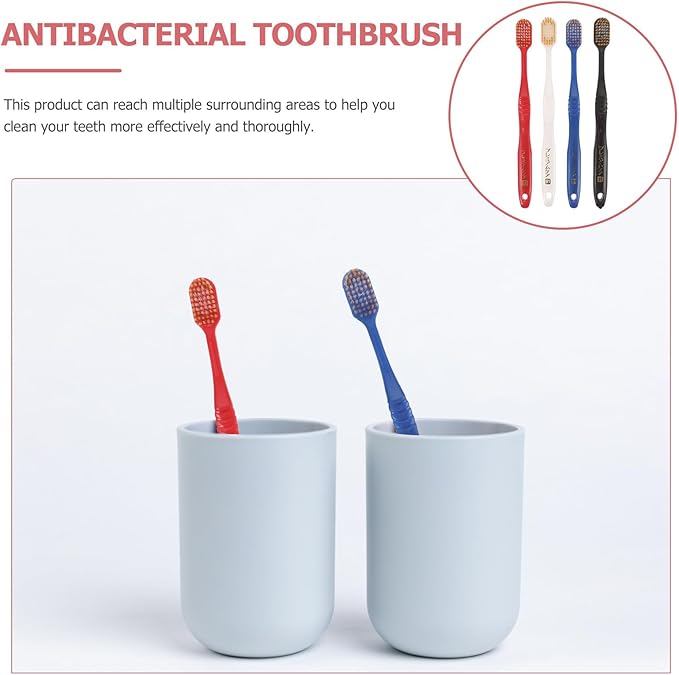 Beaupretty 10Pcs Charcoal Toothbrushes Super Soft Small Head Oral Care Household Toothbrushes for Adults Family Pack Random Style
