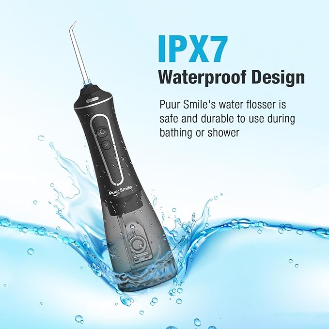 Professional Water Flosser - Advanced Dental Care for a Healthier Mouth, Gum, and Teeth - IPX7 Waterproof Oral Irrigator | 7 Replacement Tips, Travel-Friendly, Rechargeable - Oral Hygiene (2 Pack)
