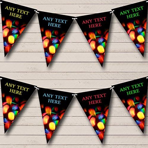 Disco Lights Personalized Birthday Party Bunting - Hanging Party Decoration - Birthday Party Banner Garland | Decorative Party Supplies