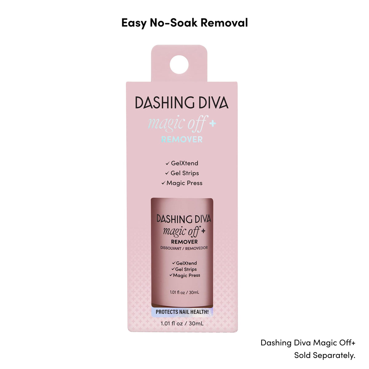 Dashing Diva Magic Press Nail Set - Big Ego - Long Almond Press On Nails - Long Lasting Gel - Lasts Up to 10 Days - Summer Gel Set - 4-Piece Manicure Kit with 30 Nails