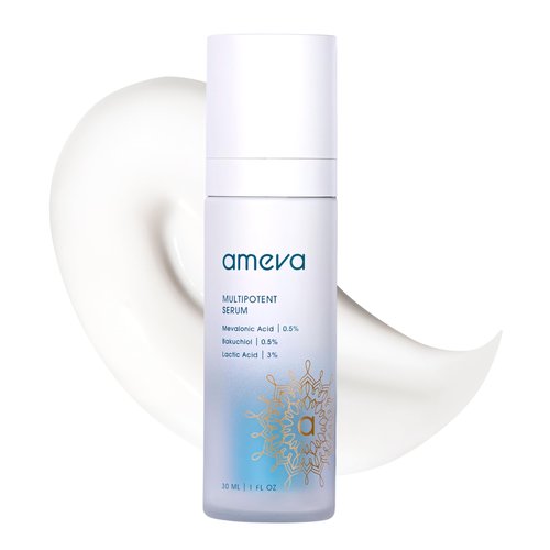 AMEVA Mevalonic Acid Multipotent Serum: Plant-Based, Vegan, Boosts Collagen, Hyaluronic Acid, For Sensitive Skin, Anti-Aging, Velvety Soft, Enhances Radiance (Multipotent Serum)