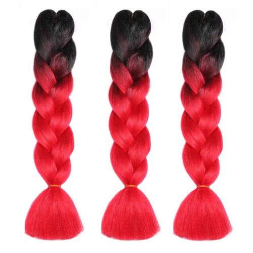 Rainbow Braiding Hair Pre Stretched Ombre Synthetic Crochet Braids Kanekalon Synthetic Hair For Braiding