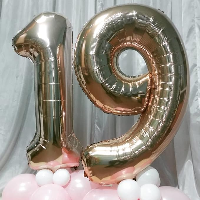 Champagne Gold Number 10 Balloons for 10th Birthday Decorations, 40 Inch Light Gold Helium Foil Number 1 & 0 Balloons for Girls Boys, 10th Birthday Balloons for Women Men Anniversary Party Supplies