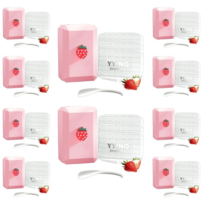10 Box Clear Braces Wax for Teeth Precut Orthodontic Wax for Braces Aligners, Wax Dots, Hardcover Box Dental Wax with Mirror for Home Travel Office, Strawberry Flavored, 4Pack/Box