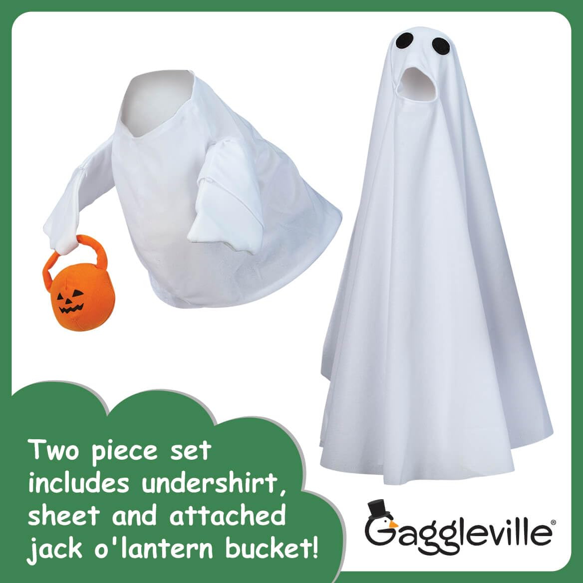 GAGGLEVILLE Ghost Goose Outfit, Fits Large 23" H Statue