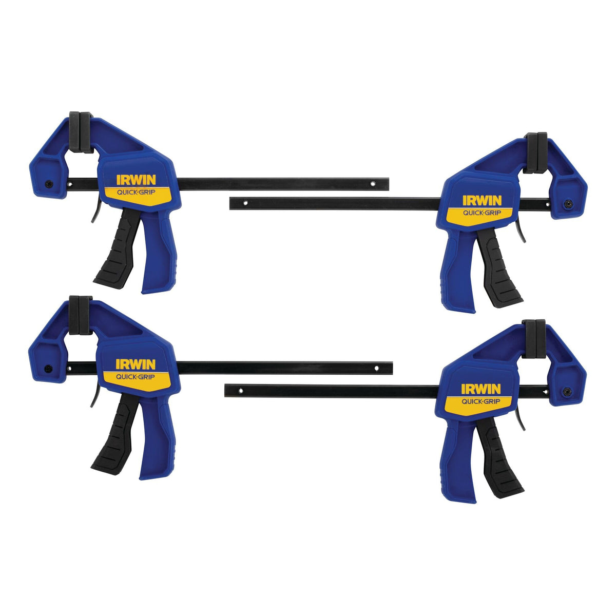 IRWIN Quick-Grip 1964758 One-Handed Mini Bar Clamp 4 Pack, 6", Blue