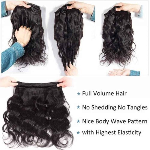 YISEA 12A Brazilian Body Wave Bundles with Closure(12 14 16 18+10 Closure) 100% Unprocessed Human Hair 4 Bundles with 4x4 Lace Closure Braziian Virgin Human Hair