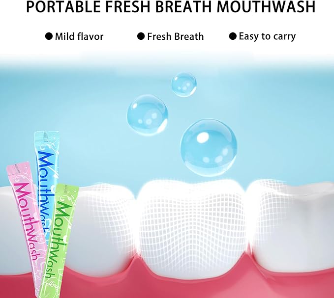 60PCS Travel Size Mouthwash,Portable Mini Mouthwash,Long-Lasting Freshness Travel Mouth Wash for Oral Care A13
