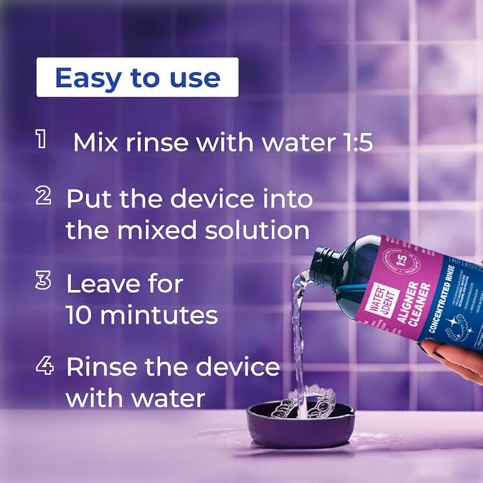 ALIGNER Cleaner Rinse | Concentrated | Clean aligners, retainers, dentures, Mouth Guards, Dental Appliance | 4 Month Supply, Alcohol Free, Minty & Fresh. Made in USA - Pack of 2 (33 fl.oz)