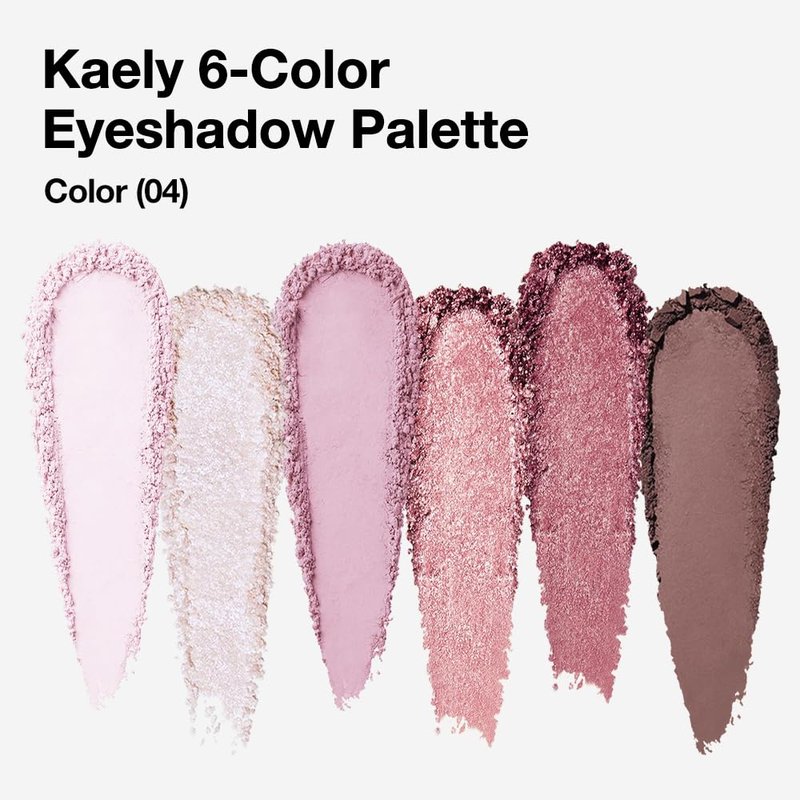 Kaely 6 Colors Mini Rose Pink Eye Shadow Palette Makeup, Mauve Plum Matte Shimmer Eyeshadow Palette for Older Women Highly Pigmented Waterproof, paleta de sombras de ojos, Vegan & Cruelty-free, 04