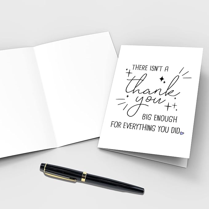 Qiliji Funny Thank You Card, Humor Appreciation Card for Women Men, There Isn't A Thank You Big Enough For Everything You Did