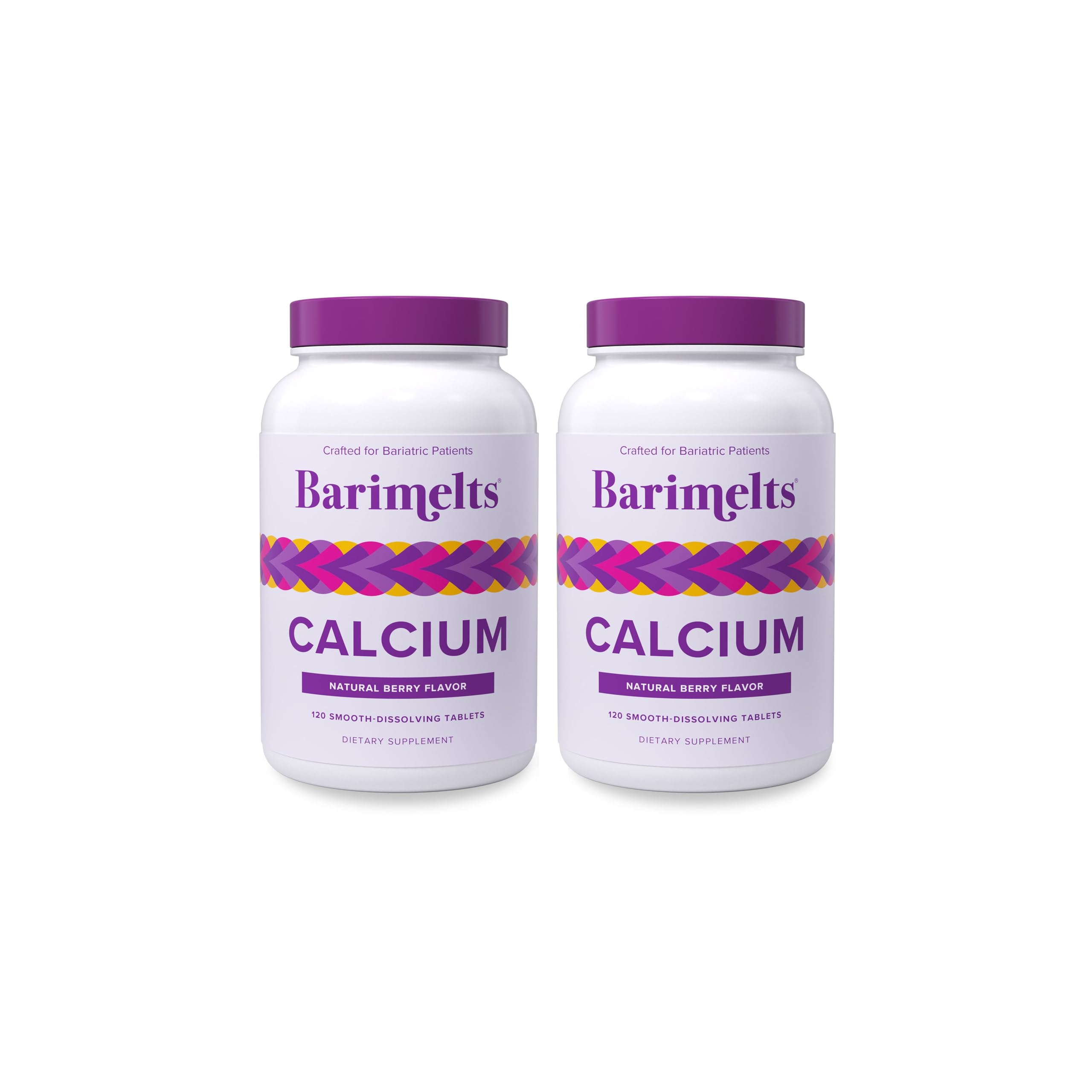 BariMelts Calcium Citrate with Vitamin D3 & Magnesium, 240 Smooth-Dissolving Tablets (2-Month Supply), Bariatric Calcium Supplements for Women, Natural Berry Flavor