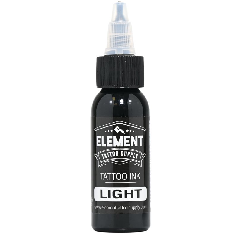 Element Tattoo Supply Greywash Tattoo Ink Set Light Medium Dark Blend Nighthawk Black Element White Formula for Shading Outlining Mixing Tattoo Work 1oz Bottle 5 Bottles
