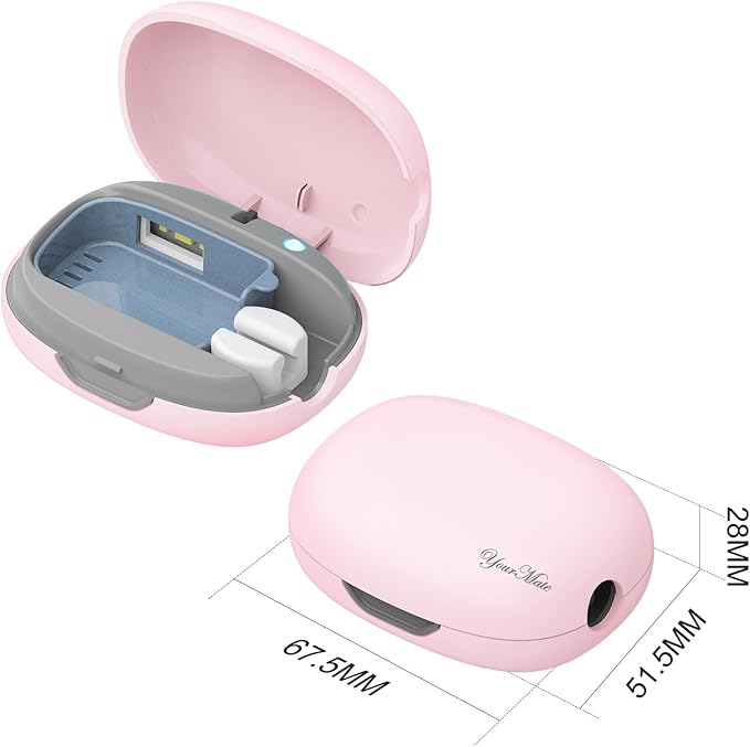 YourMate UVC Rechargerable Toothbrush Sanitizer Case Travel Toothbrush Covers Case with Holder for Houshold and Traveling or Business Trip Pink