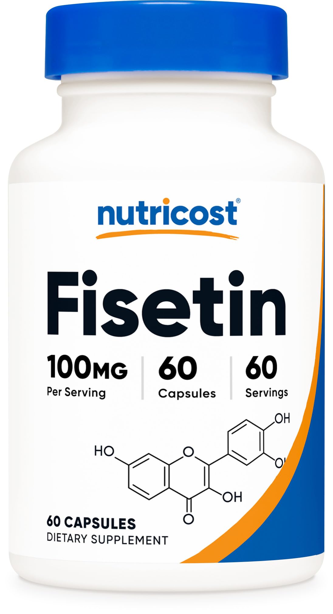 Nutricost Fisetin Capsules 100mg, 60 Capsules - Natural Polyphenol Antioxidant - Non-GMO, Gluten Free, and Vegan Friendly Supplement