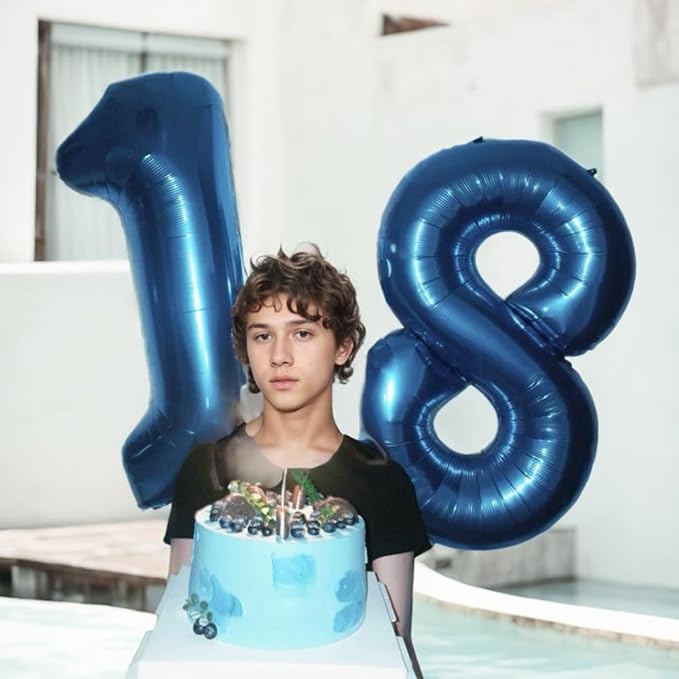 40 inch Blue Number Balloon Giant Foil Helium Balloons Blue Number 0 Balloon for Birthday Party Decorations