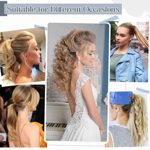 Rich Choices Claw Clip Ponytail Extension Human Hair Real Hair Ponytail Balayage Medium Brown Highlighted Dark Blonde 14 Inch 105g One Piece Clip In Long Ponytail Hair Extension For Women #4P27