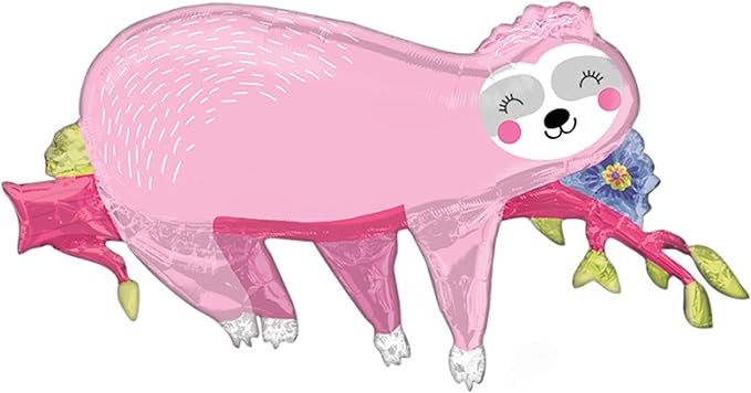 Cheerful Pink Sloth Jumbo 37" Foil Party Balloon