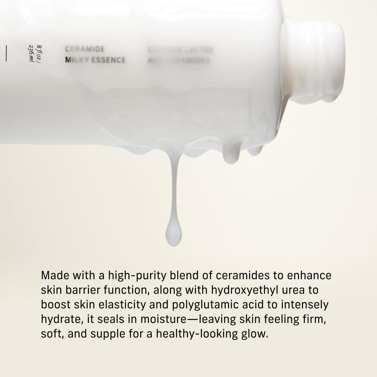 CYKLAR Ceramide Milky Essence – Unscented Body Lotion for Dry, Sensitive Skin – Lightweight Hydrating Ceramide Moisturizer for Skin Barrier with Polyglutamic Acid & Hydroxyethyl Urea - 8 fl oz