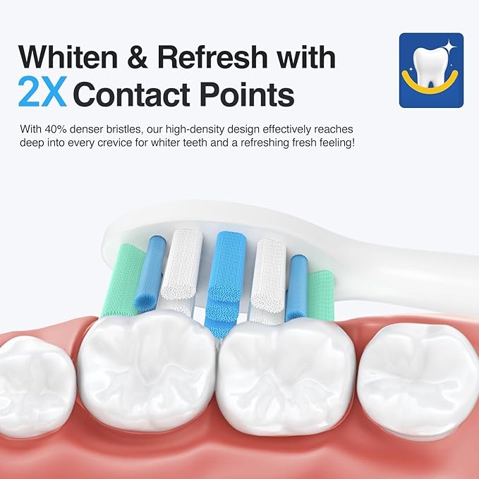 Electric Toothbrush Heads for Philips Sonicare Replacement Heads C1,C2,Replacement Brush Head Compatible with Phillips Sonicare Electric Toothbrushes, for Philips Sonic Care Brush,8 Pcs,4W+4B